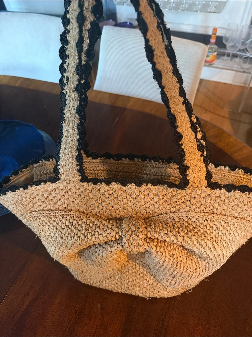 kate spade Beige Woven Bow-Accent Tote